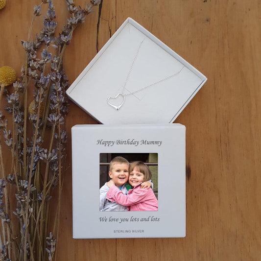 Heart Necklace With Personalised Photo Upload Gift Box