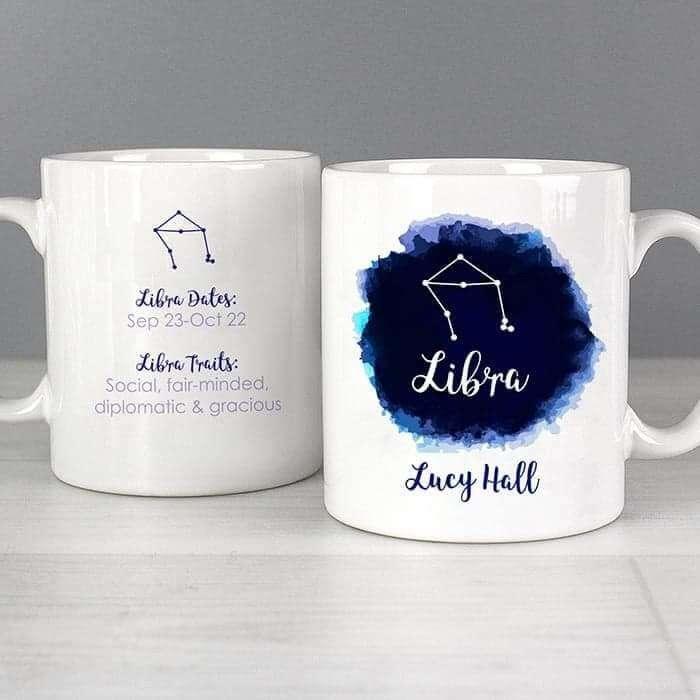 Personalised Libra Zodiac Star Sign Mug (September 23rd - October 22nd) - Myhappymoments.co.uk