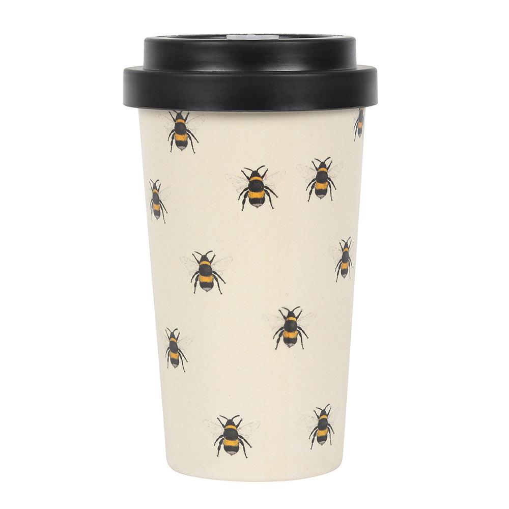 Bee Print Bamboo Eco Travel Mug