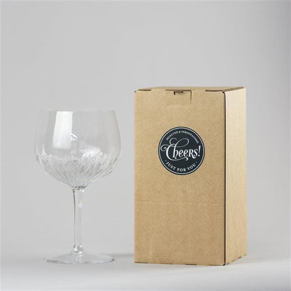 Personalised Crystal Cut Gin Copa De Balon Glass - Myhappymoments.co.uk