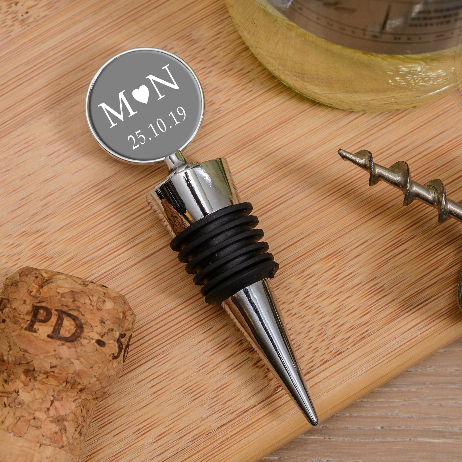 Personalised Bottle Stopper - Initials & Date