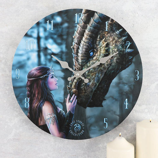 Once Upon a Time Dragon Wall Clock by Anne Stokes