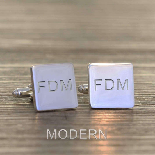 Personalised Initials Square Cufflinks - Myhappymoments.co.uk