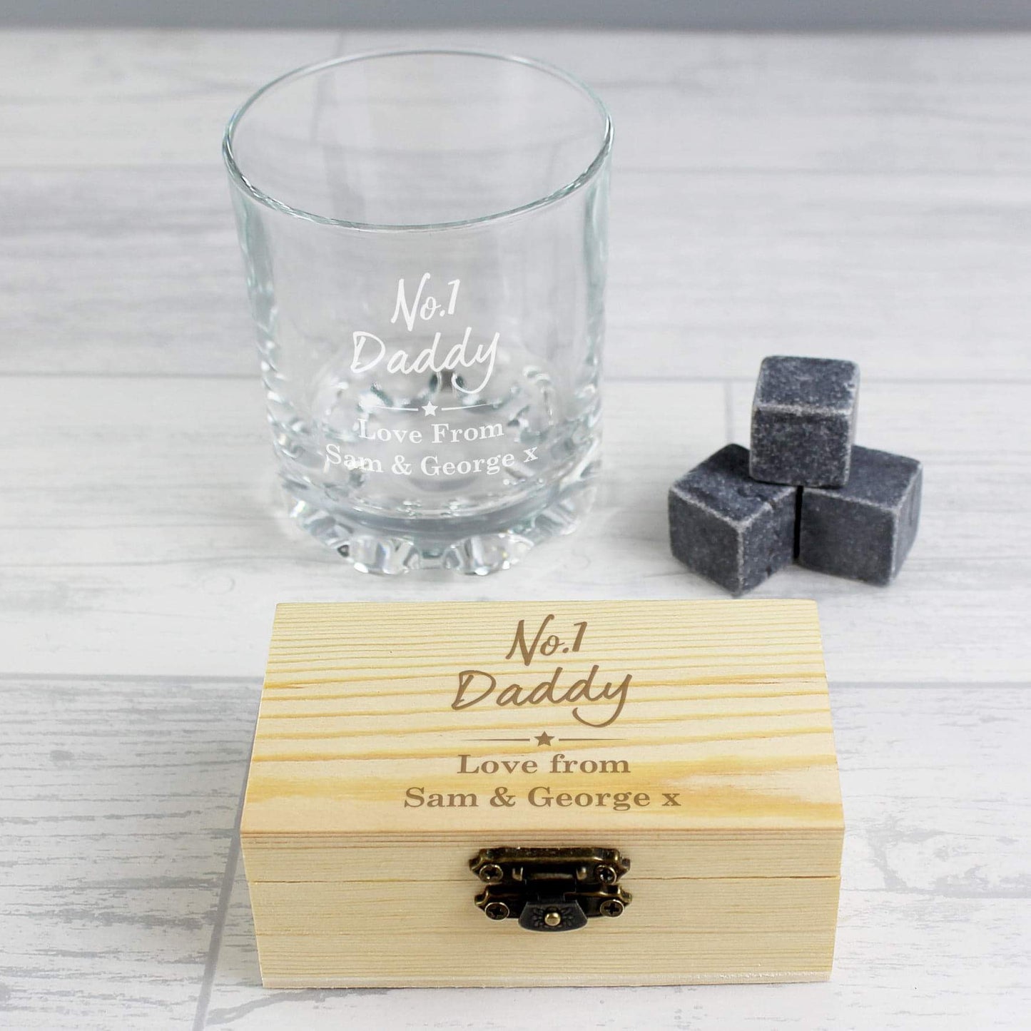 Personalised No.1 Whisky Stones & Glass Set