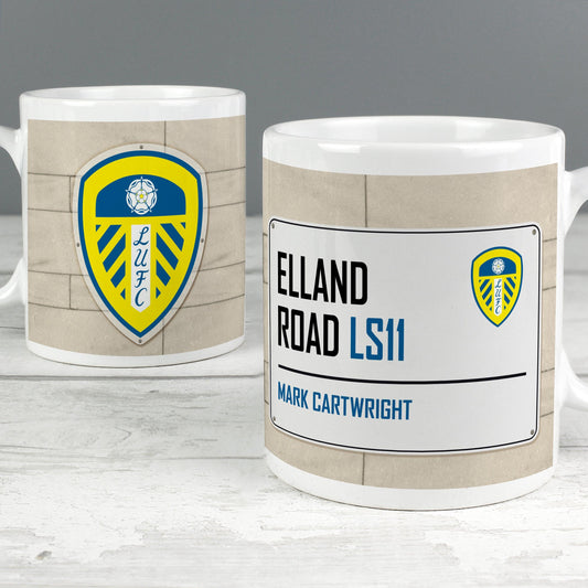 Personalised Leeds United FC Street Sign Mug