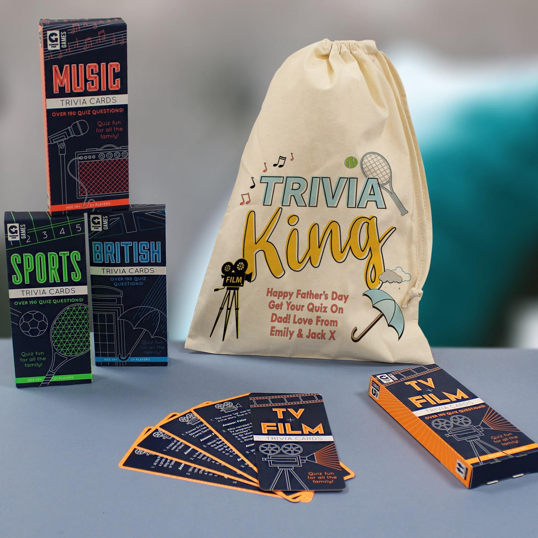 Personalised Trivia King Quiz Set