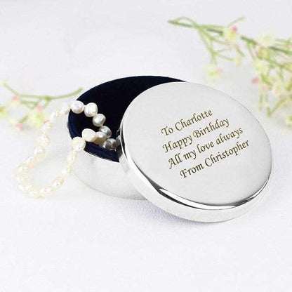 Personalised Round Trinket Box - Myhappymoments.co.uk