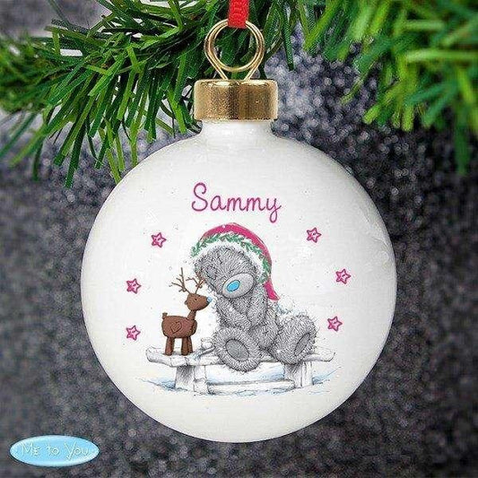 Personalised Me To You Reindeer Bauble - Myhappymoments.co.uk