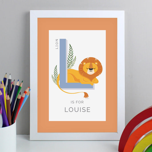 Personalised Animal Alphabet A4 Wall Art