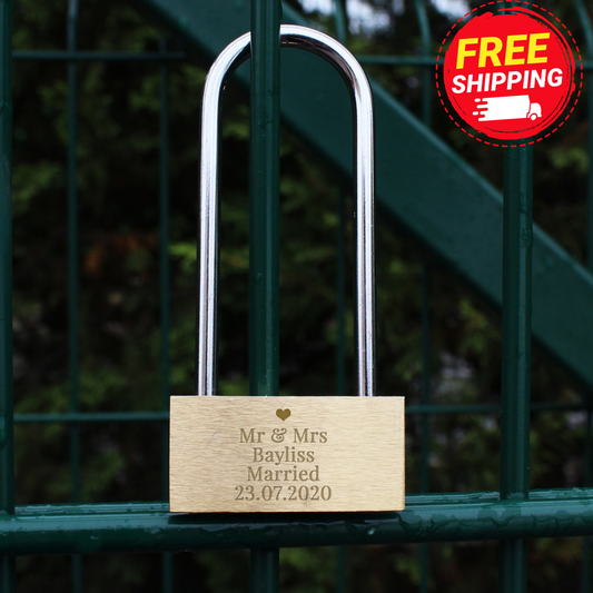 Personalised Heart Motif Any Message Padlock