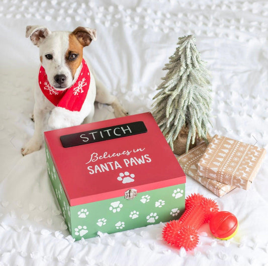 Santa Paws Dog Wooden Christmas Eve Box