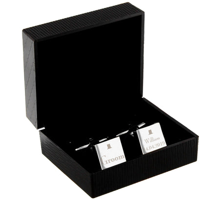 Personalised Groom Square Cufflinks - Myhappymoments.co.uk