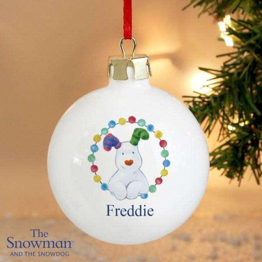 Personalised The Snowdog Bauble - Myhappymoments.co.uk