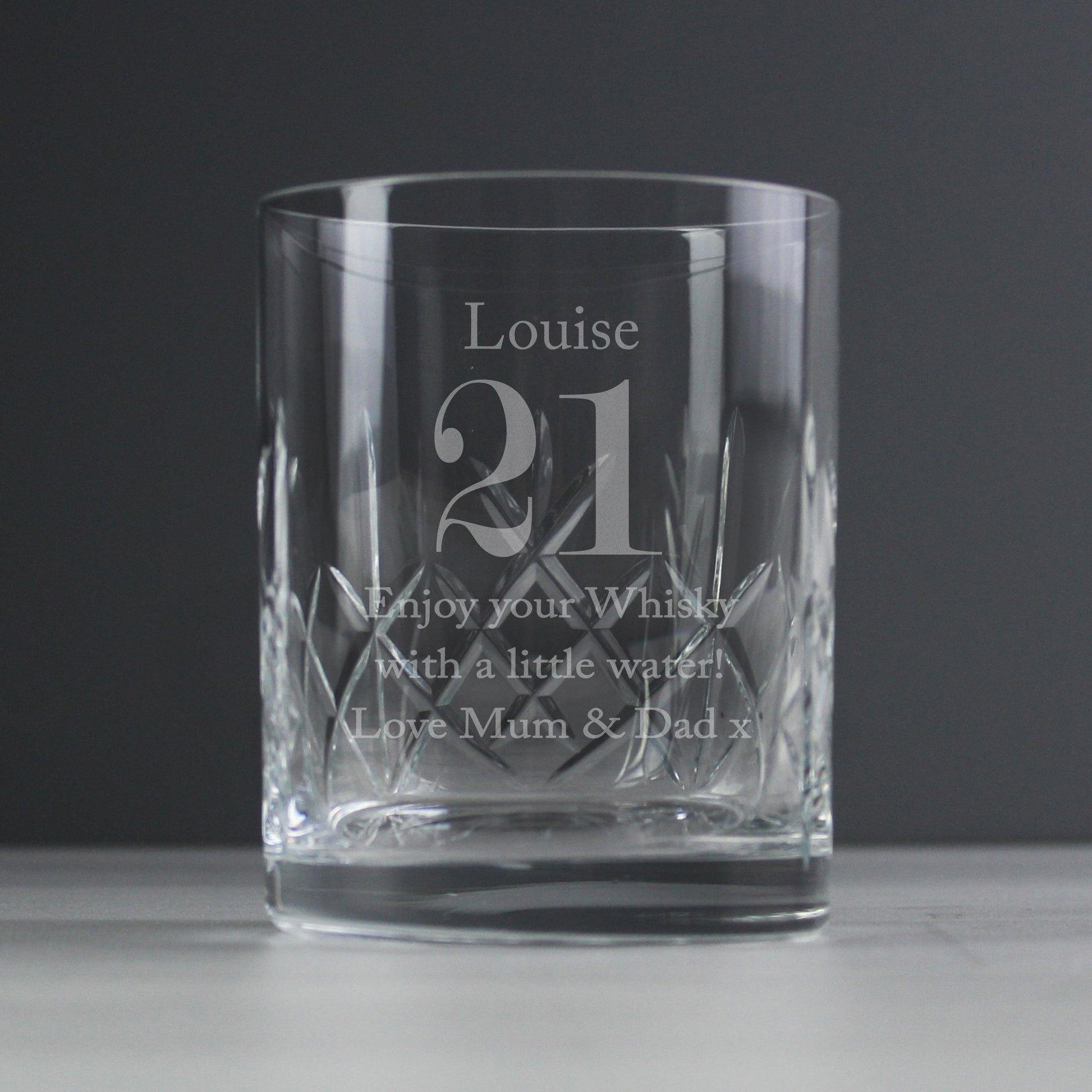 Personalised Birthday Cut Crystal Whisky Tumbler Glass - Free UK Delivery - Myhappymoments.co.uk