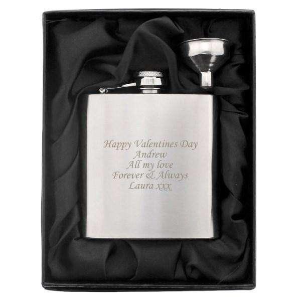 Personalised Boxed Stainless Steel Hip Flask - Myhappymoments.co.uk