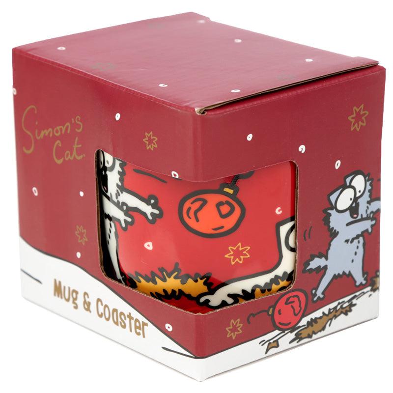 Simon's Cat Christmas Porcelain Mug & Coaster Set