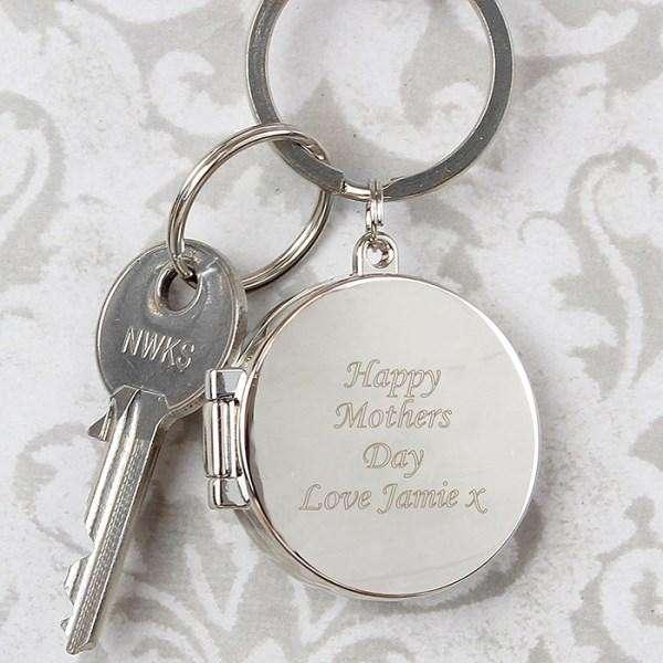 Personalised Round Photo Locket Keyring - Myhappymoments.co.uk