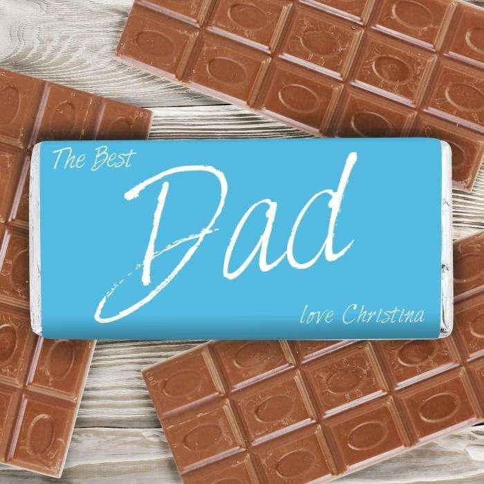 Personalised The Best Dad Milk Chocolate Bar Free UK Delivery - Myhappymoments.co.uk