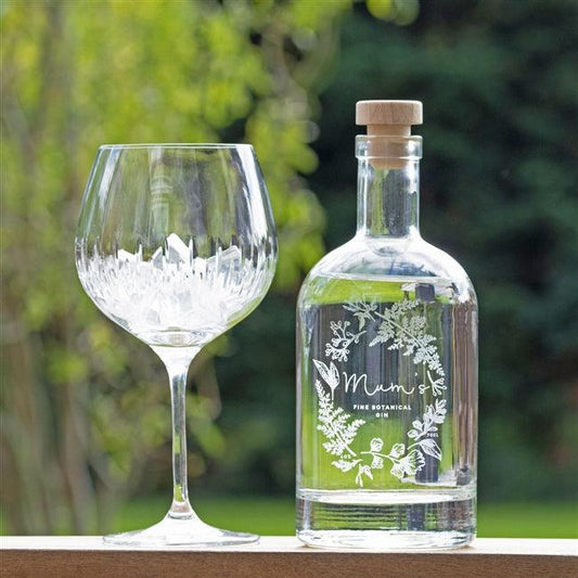 Premium Engraved Wreath Botanical Gin Bottle