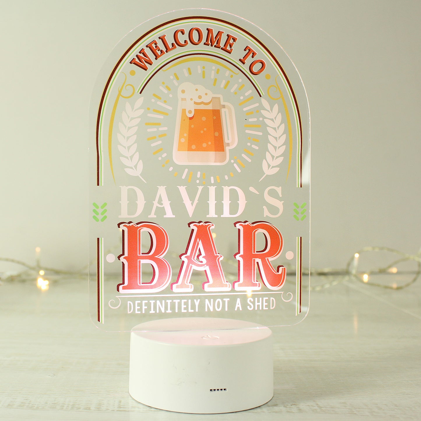 Personalised Welcome To... Bar LED Colour Changing Night Light