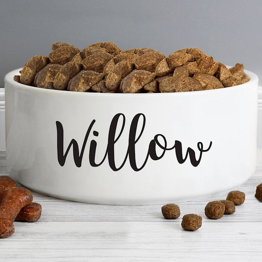 Personalised Any Name 16cm Large White Pet Bowl