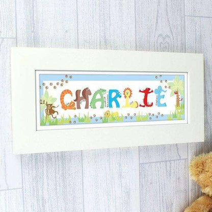 Personalised Boys Animal Name Frame - Myhappymoments.co.uk