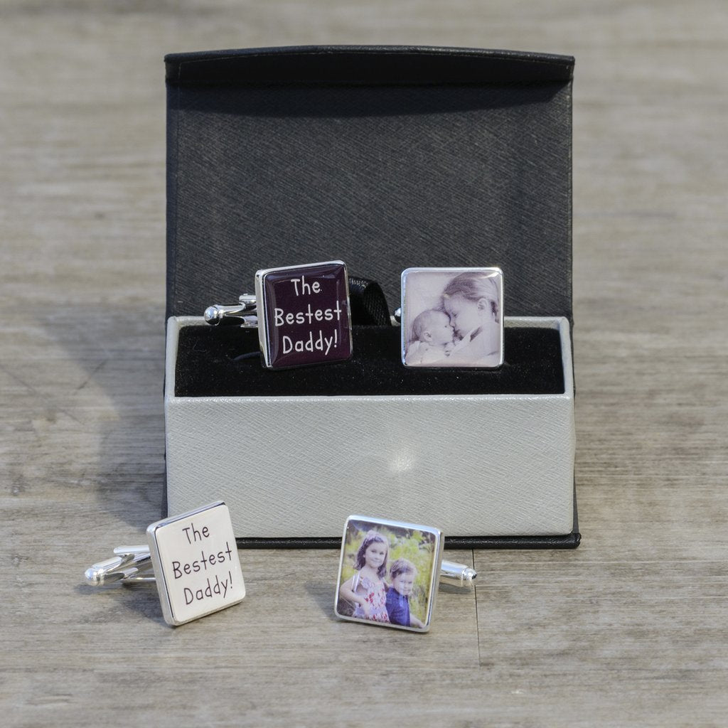 The Bestest Daddy Photo Cufflinks - Myhappymoments.co.uk