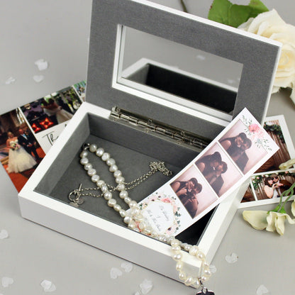 Personalised Silver Elegant Wooden Jewellery Box