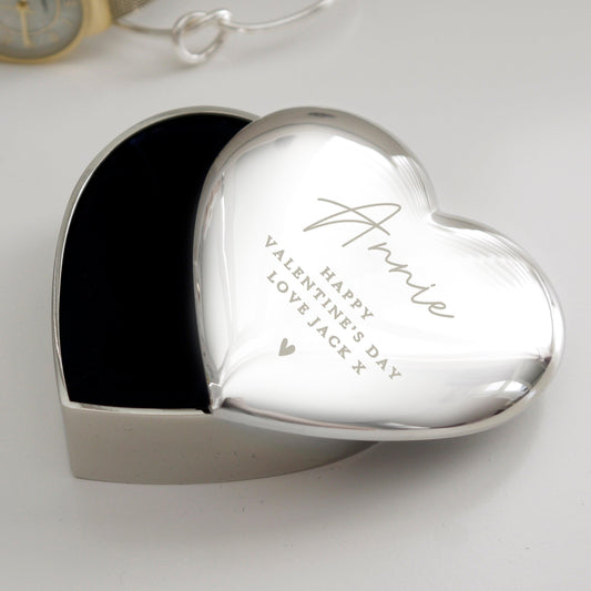 Personalised Name and Message Heart Trinket Box