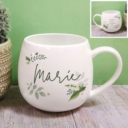 Personalised Floral Hug Mug | For Mum | Nan | Grandma | Mom | Nanny