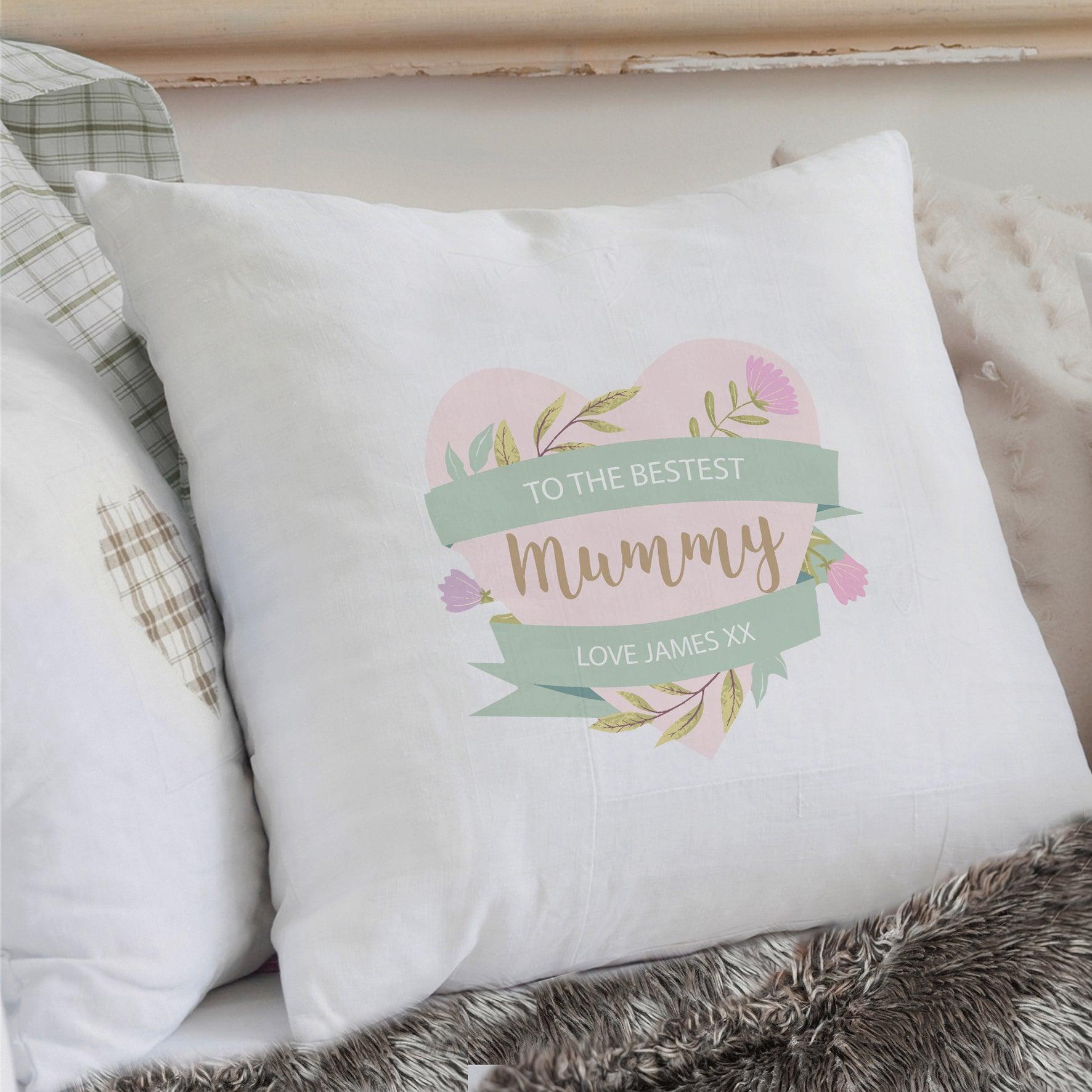 Personalised Floral Heart Cushion Cover - Myhappymoments.co.uk