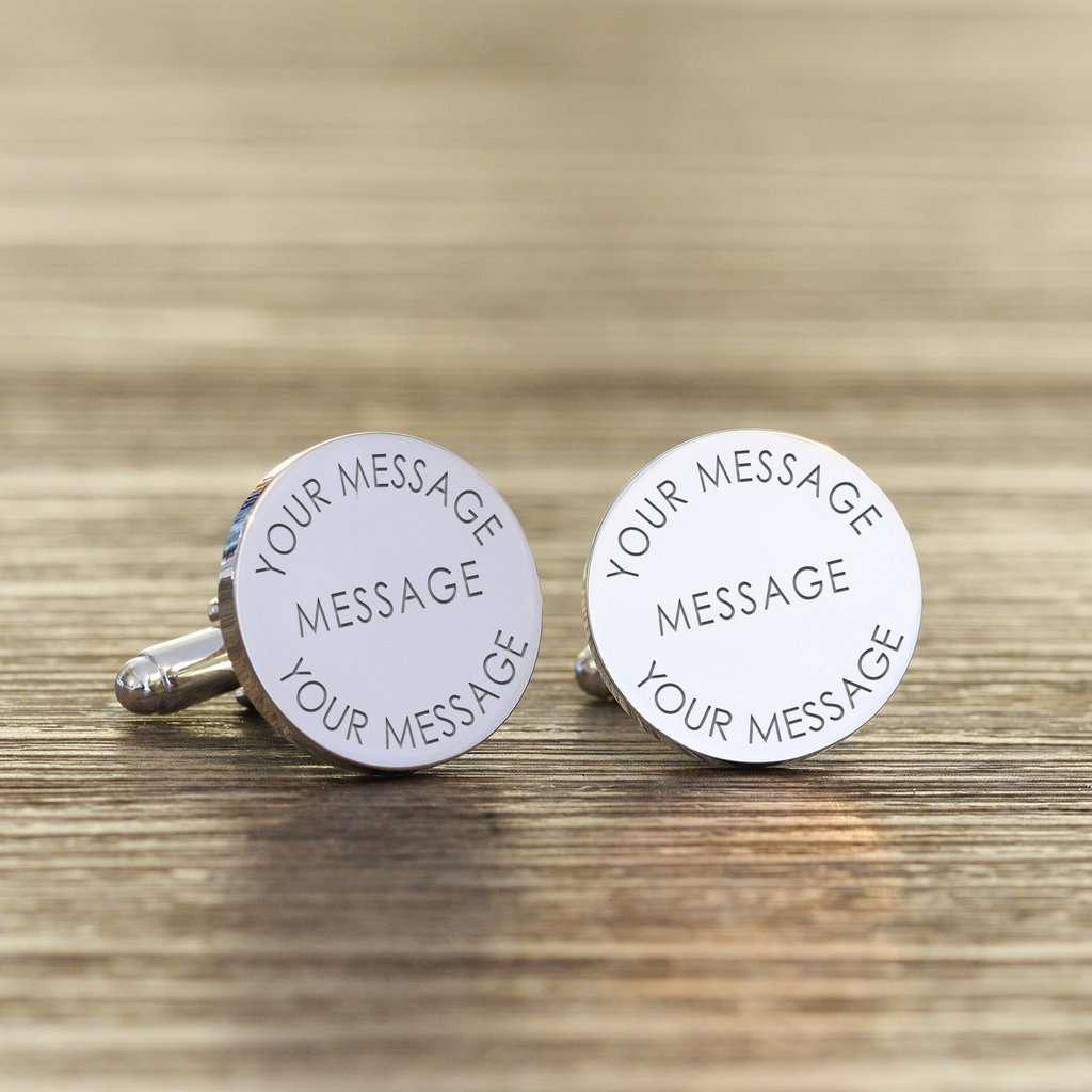 Engraved Any Message Personalised Cufflinks - Myhappymoments.co.uk