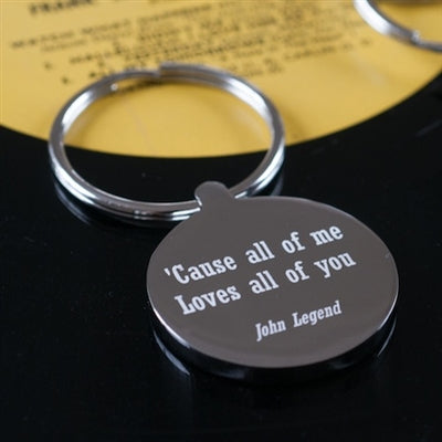 Personalised Favourite Song Lyric Keyring - Myhappymoments.co.uk