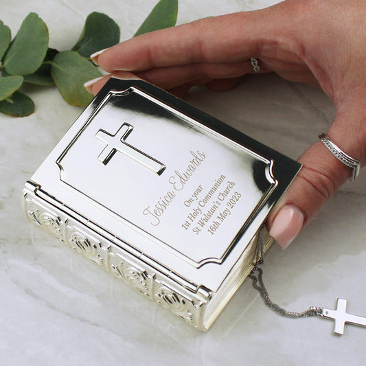 Personalised Bible Trinket Box - First Holy Communion & Christening Gift