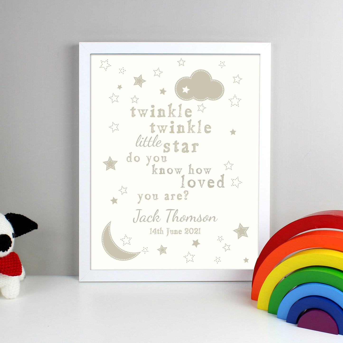 Personalised Twinkle Twinkle White Wall Art