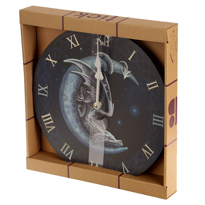 Sweet Dreams Dragon in Moon Wall Clock - Myhappymoments.co.uk