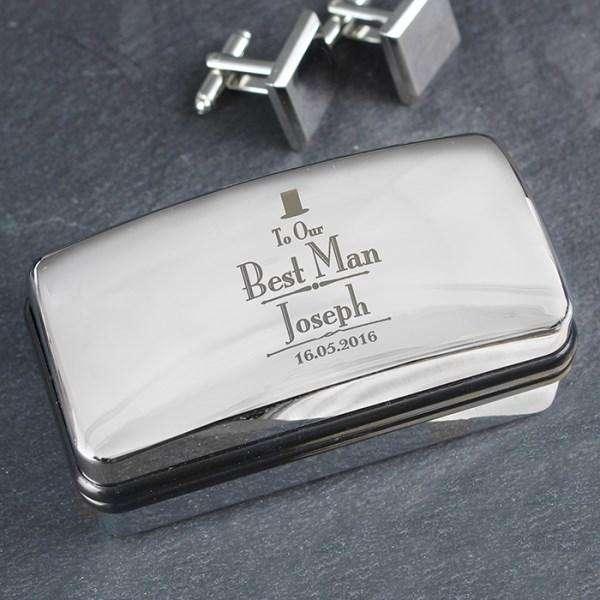 Personalised Best Man Cufflink Box - Myhappymoments.co.uk