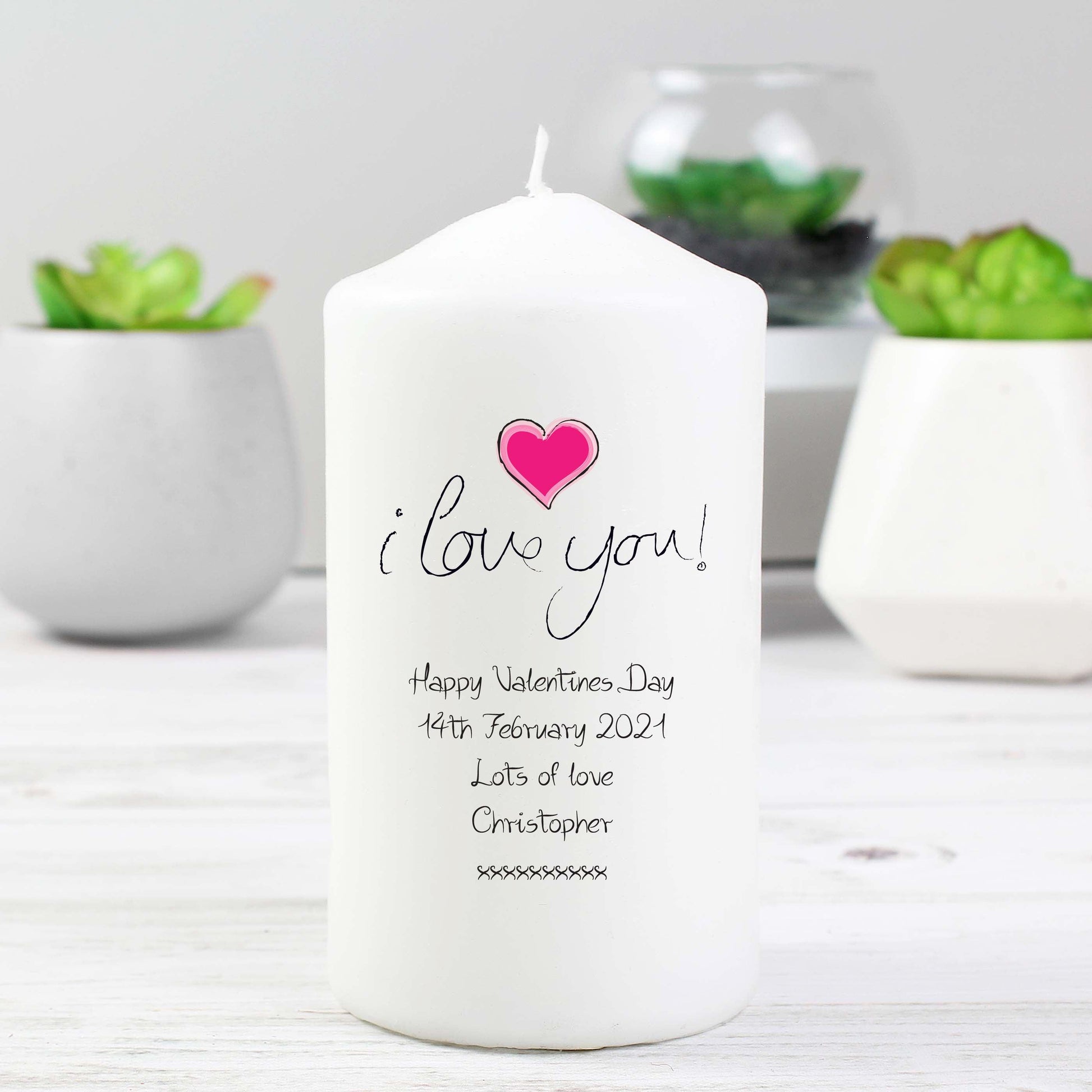 Personalised I Love You Candle