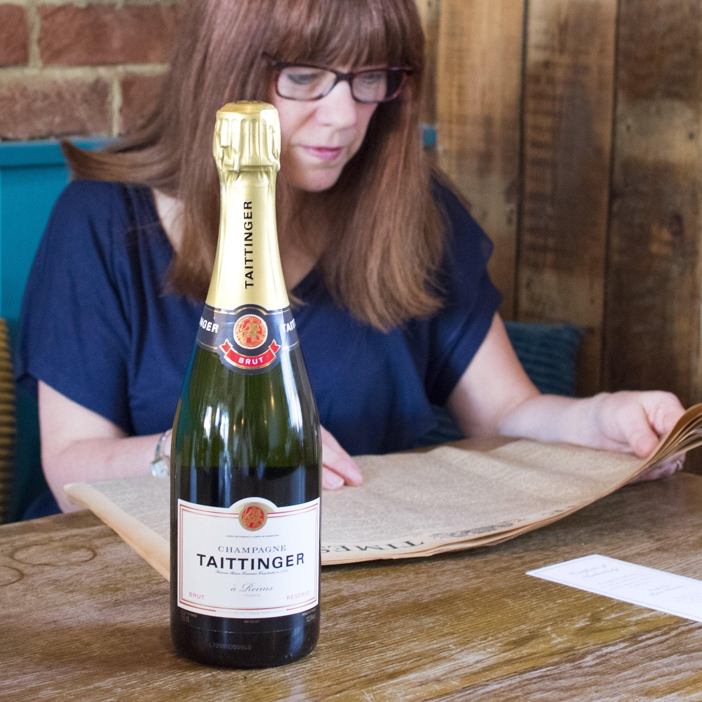 Tattinger Champagne and Original Newspaper