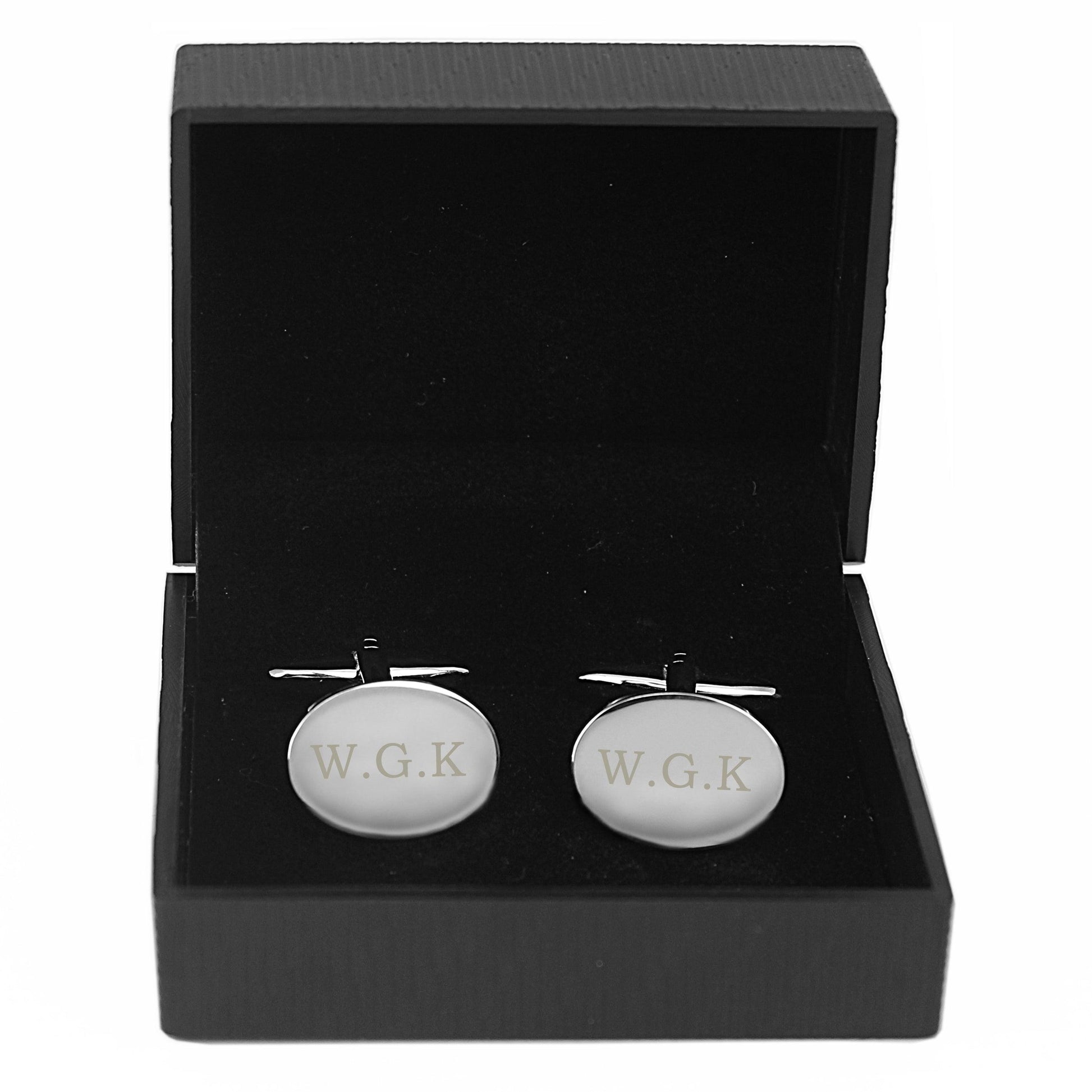 Personalised Oval Initials Cufflinks - Myhappymoments.co.uk