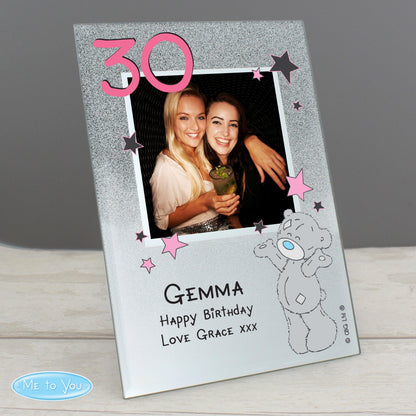 Personalised Me To You Birthday Glitter Glass Photo Frame 4x4