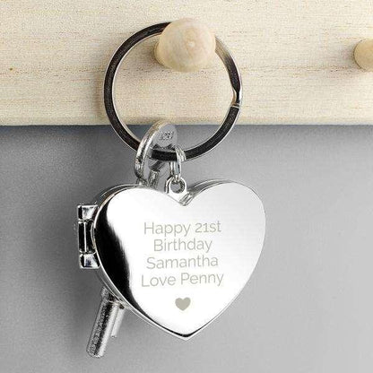 Personalised Heart Photo Locket Keyring - Myhappymoments.co.uk