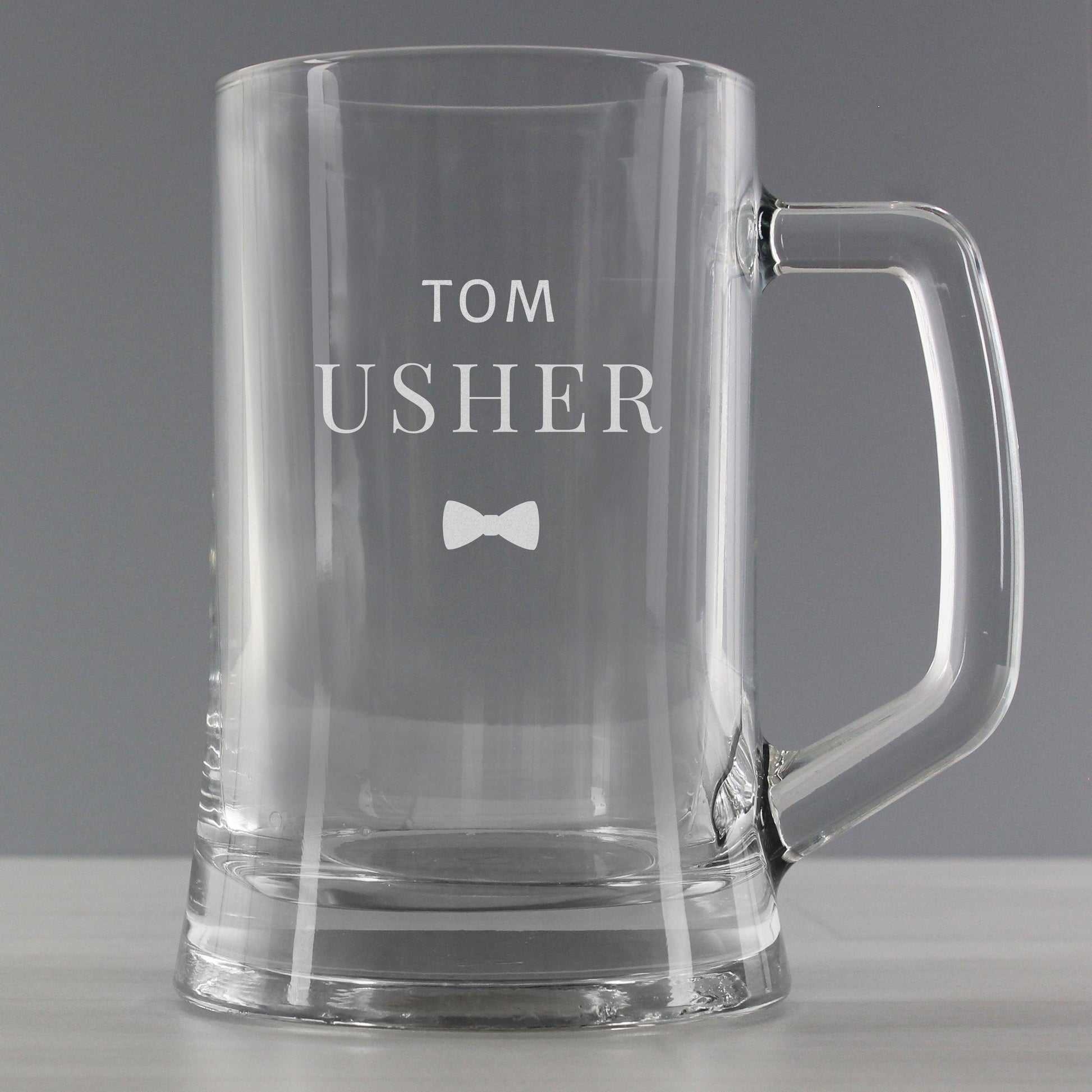 Personalised Usher Pint Stern Glass Tankard