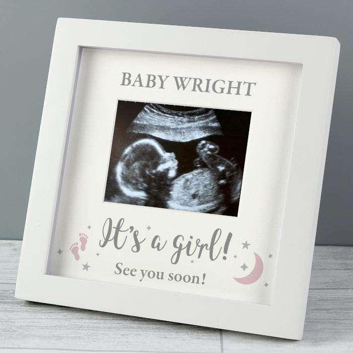 Personalised It's A Girl Baby Scan Photo Frame 4 x 3 - Myhappymoments.co.uk