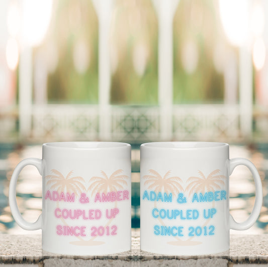 Personalised Coupled Up Since White Mug Set from Pukkagifts.uk