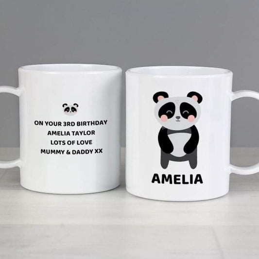 Personalised Panda Plastic Mug - Myhappymoments.co.uk