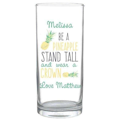 Personalised Pineapple Hi Ball Glass - Myhappymoments.co.uk