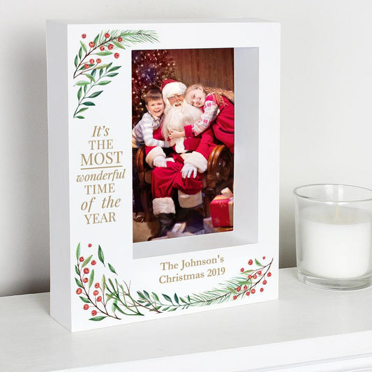 Personalised Wonderful Time of The Year Christmas Box Photo Frame 7x5