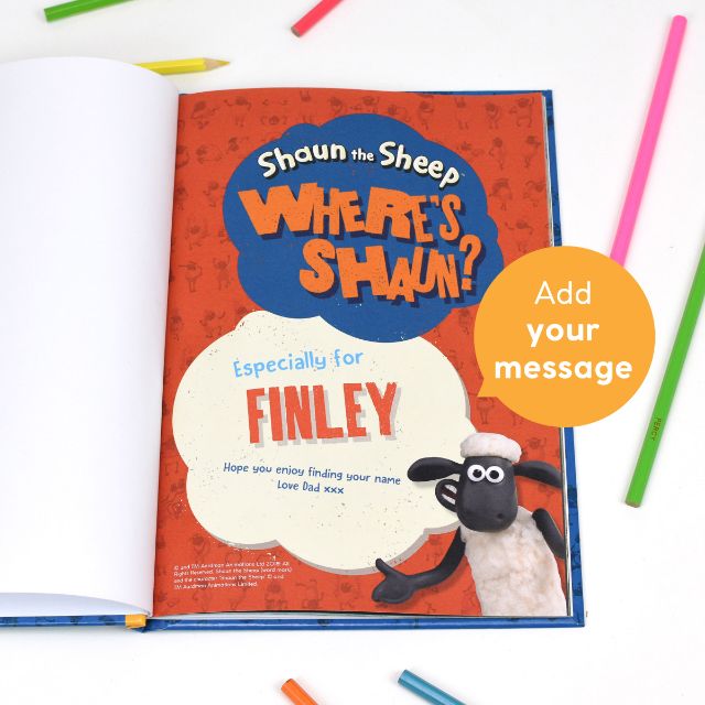 Shaun the Sheep Personalised Where's Shaun? Children’s Book - Myhappymoments.co.uk