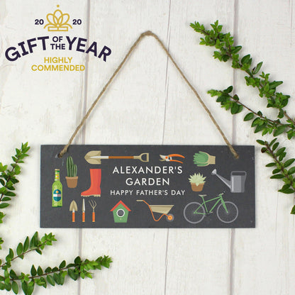 Personalised Garden Printed Hanging Slate Plaque - Myhappymoments.co.uk